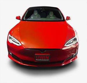 2021 Tesla Model S with Ludicrous + Mode front view